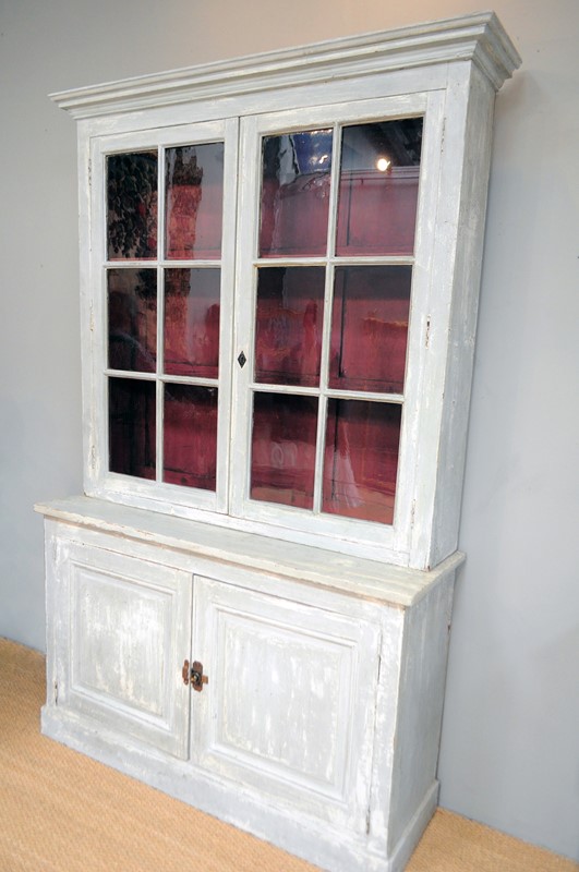 French C1820 Bookcase/Dresser With Glazed Upper Section And Cupboard Beneath-callie-hollenden-CHA7496 Painted French Bookcase-main-636787677580485195.jpg